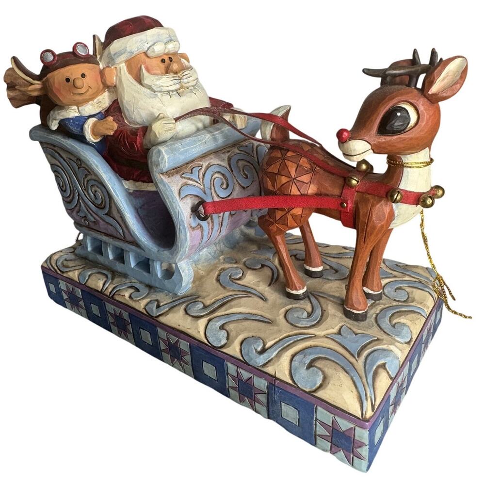 2008 Jim Shore Rudolph Traditions Music Box Santa Sleigh #4009803 Misfit Toys